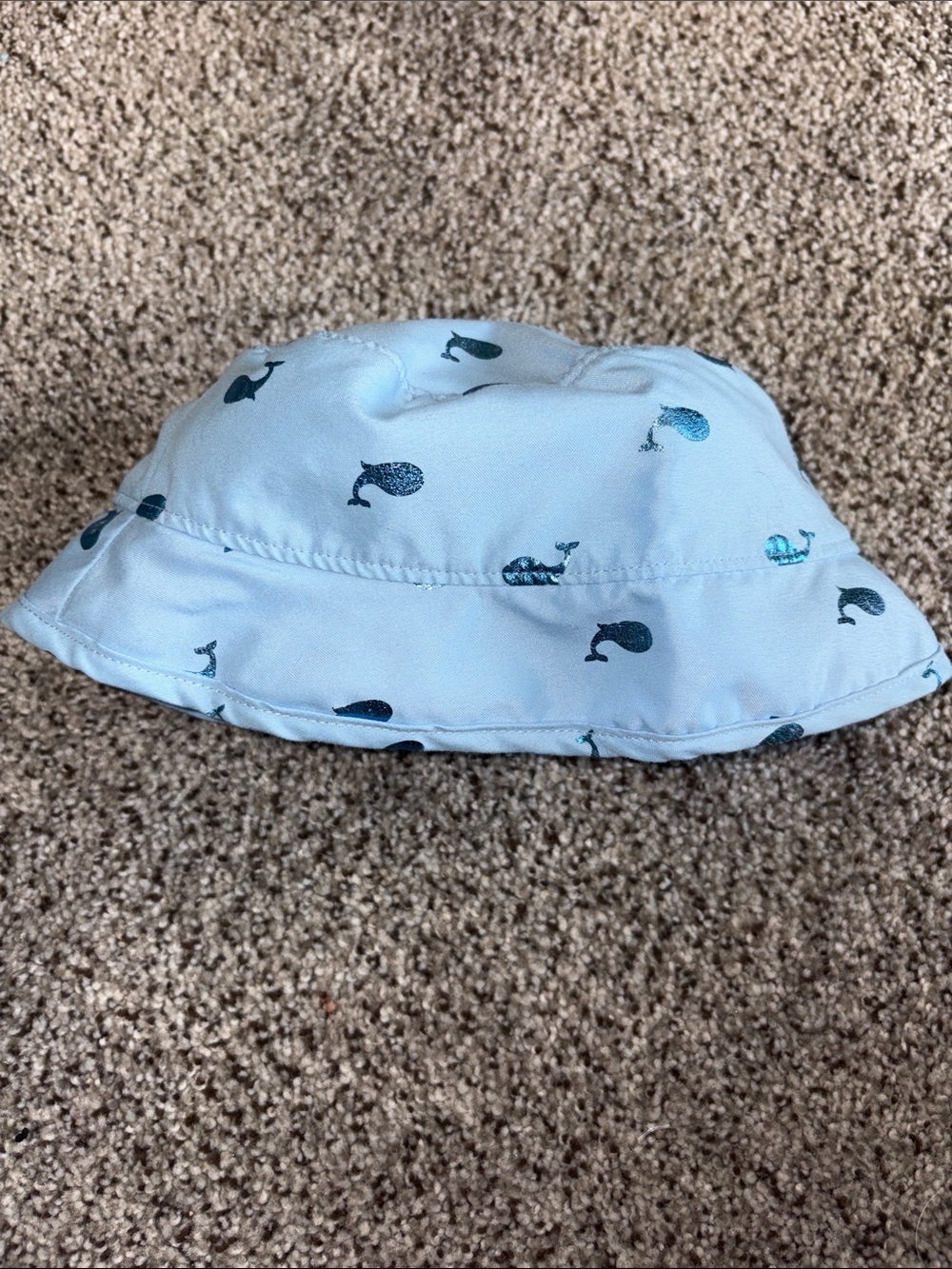 Koala Kids Pale Blue Whale Pattern Bucket Hat